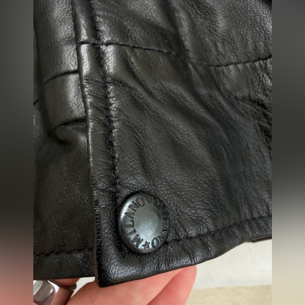 Men's Leather Black Bomber Jacket. Milano XXXL. Excellent Condition. - Picture 7 of 16